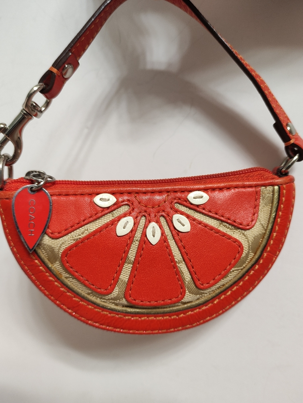 Vintage Y2K Coach F60659 Orange Coin Purse - Picture 2 of 14